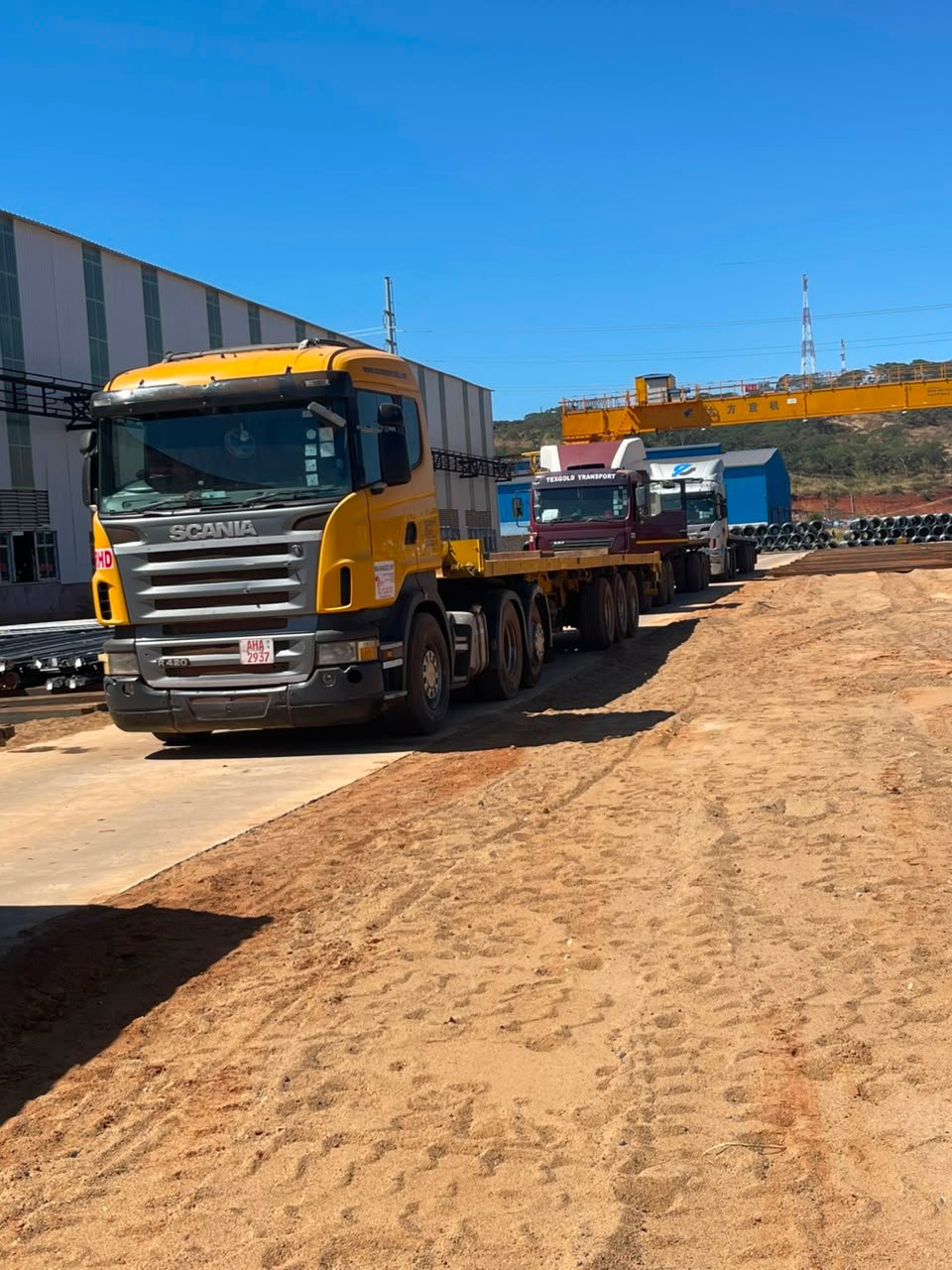Truck loading operations at an industrial site
