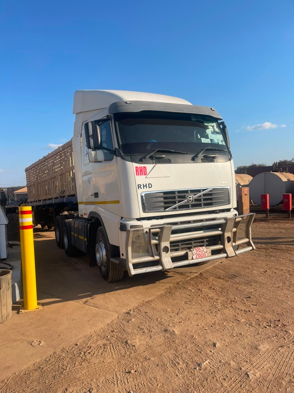 Long-haul truck travelling on a highway